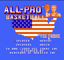 All-Pro Basketball Title Screen